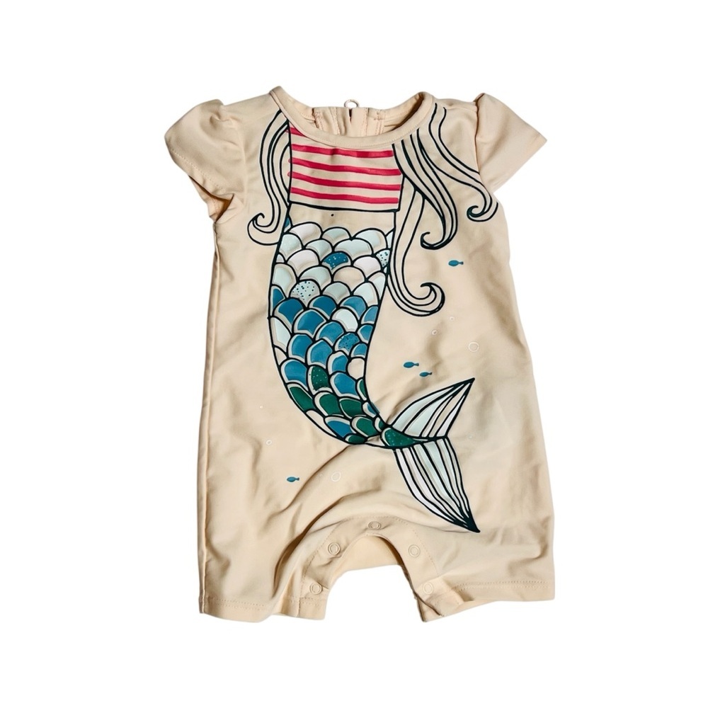GAP baby’s Swim One Piece - Cream with Mermaid‎ Design